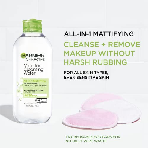 Garnier Micellar Water: Mattifying Cleanser & Makeup Remover for Oily Skin, All Skin Types