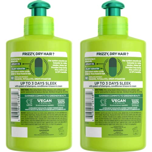 Garnier Fructis Sleek & Shine Leave-In Cream, 2 Pack