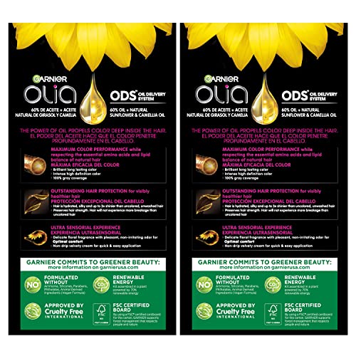 Garnier Olia Ammonia-Free Dark Brown Permanent Hair Dye (2-Pack)