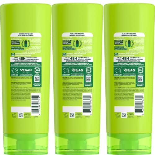Garnier Fructis Sulfate-Free Conditioner for Curly Hair, 12 fl oz, Pack of 3