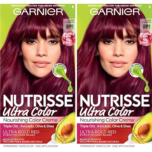 Garnier Nutrisse Ultra Color Hair Dye Cherry Flamingo, Pack of 2